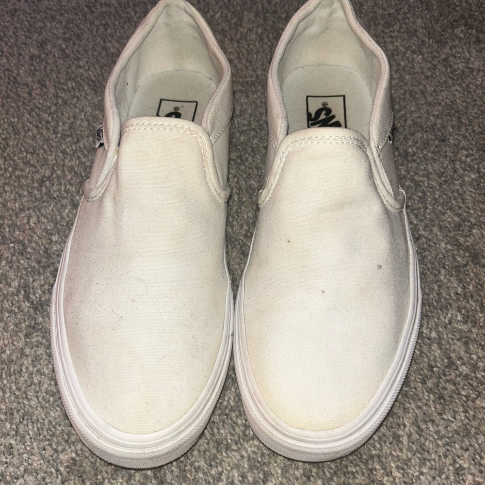 Vans White Slip-On Sneakers